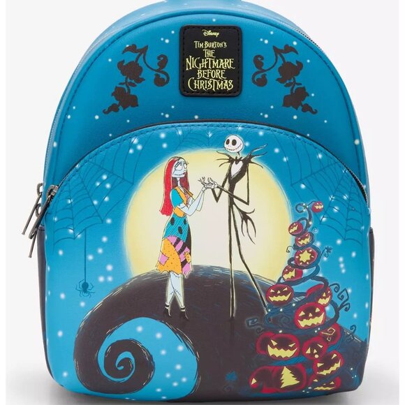 Loungefly Nightmare Before Christmas Spiral Hill Night Backpack and Wallet Set - Picture 2 of 9
